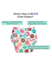SuperBottoms Basic Reusable Cloth Diaper Donut Print- Multicolor