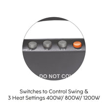 Glen Electric Halogen Room Heater with 3 Heat Settings Grey