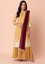 Indya Maroon Lace Detail Mesh Dupatta