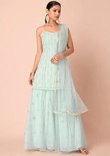 Indya Sea Foam Foil Mesh Dupatta