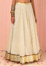 Indya Ivory Floral Foil Print Lehenga Skirt Large Size (Only Skirt)