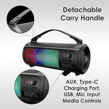 ZEBRONICS Rocket 500 20W Output, Portable Wireless Speaker with Bluetooth, TWS, 15h Backup, FM Radio, USB, AUX, 6.3mm Wired Mic Support, RGB Lights, Detachable Carry Strap