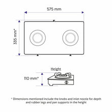 Glen 2 Burner Toughened Glass Top | LPG Gas Stoves Junior