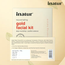 inatur Gold Facial Kit | 4 Steps for Skin Rejuvenating Deep Nourishing Anti-aging Radiance | Natural & Vegan | With Saffron, Hibiscus, Patchouli & Almond Oil | For All Skin Types | 100g