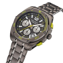 Nautica Men's Tin Can Bay Chrono IP Gunmetal Stainless Steel Bracelet Watch (Model: NAPTCF210), Black