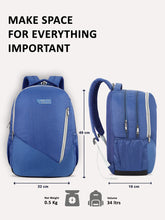 Lavie Sport Lozenge Pro 34L Laptop Backpack For Boys & Girls |Unisex Casual Bag for Men & Women Navy