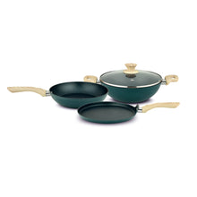UCOOK Forged Nonstick 3+1 Induction Cookware Set (Kadai, Frypan, Dosa Tava, Glass Lid)