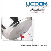 UCOOK PRESSURE COOKER STEELTUFF STAINLESS STEEL INNER LID (5 LTR) CODE-PC0062
