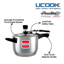 UCOOK PRESSURE COOKER STEELTUFF STAINLESS STEEL INNER LID (5 LTR) CODE-PC0062
