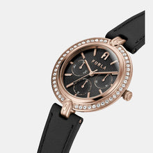 Furla Women Black Leather Chronograph Watch WW00030002L3)