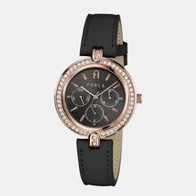 Furla Women Black Leather Chronograph Watch WW00030002L3)