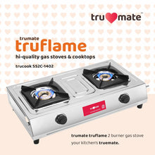 truflame SS2BB/1502 – Affordable Brass Burner Gas Stove with Dip Tray