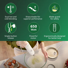 Philips 650W White Hand Blender with Detachable Steel Rod and Compact Chopper - HL1600/02