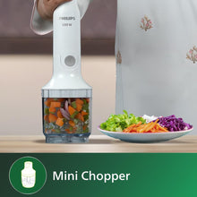 Philips 650W White Hand Blender with Detachable Steel Rod and Compact Chopper - HL1600/02