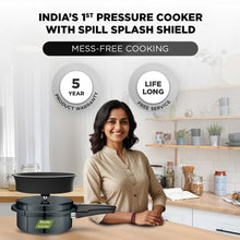 Preethi Hard Anodised Pressure Cooker with Spill Splash Shield 2L Outer Lid Induction Bottom Pressure Cooker