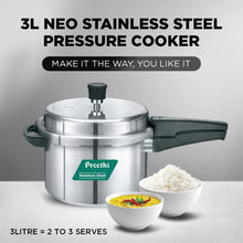 Preethi Neo 3L Stainless Steel Outerlid Pressure Cooker (PC 021) 3 L Outer Lid Induction Bottom Pressure Cooker