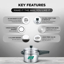 Preethi Neo 3L Stainless Steel Outerlid Pressure Cooker (PC 021) 3 L Outer Lid Induction Bottom Pressure Cooker