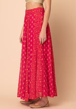 Indya Dark Pink Foil Print Kalidar Lehenga Skirt Small Size ( Only Skirt)
