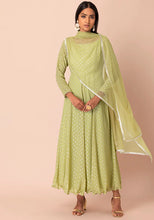 Indya Lime Lace Mesh Dupatta