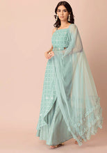Indya Sea Foam Gota Frilled Mesh Dupatta