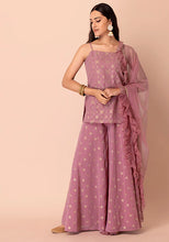 Indya Pink Gota Frilled Mesh Dupatta
