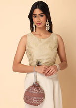 Indya Dusty Pink Lace And Sequin Embroidered Potli