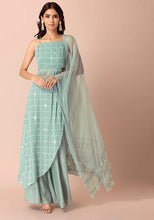 Indya Sea Foam Gota Frilled Mesh Dupatta