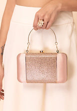 Indya Rose Gold Embellished Rectangular Clutch