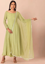 Indya Lime Lace Mesh Dupatta