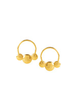 Indya Gold Finish Textured Circular Stud Earrings
