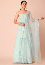 Indya Sea Foam Foil Mesh Dupatta