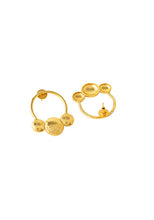 Indya Gold Finish Textured Circular Stud Earrings