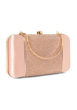 Indya Rose Gold Embellished Rectangular Clutch