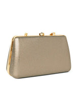 Indya Grey Metallic Frame Clutch