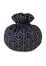 Indya Navy Blue Sequin Embroidered Potli