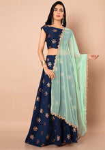 Indya Net Dupatta With Scallop Trim - Mint