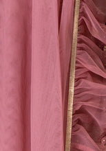 Indya Pink Gota Frilled Mesh Dupatta