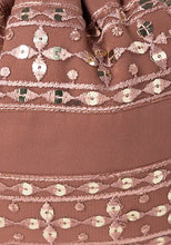 Indya Dusty Pink Lace And Sequin Embroidered Potli