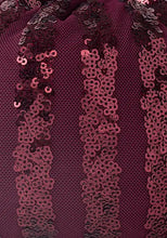 Indya Plum And Gold Sequin Zari Embroidered Potli With Tassels