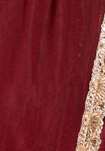 Indya Maroon Scallop Lace Net Dupatta