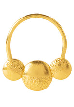 Indya Gold Finish Textured Circular Stud Earrings