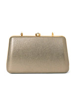 Indya Grey Metallic Frame Clutch