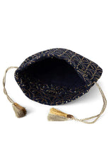 Indya Navy Blue Sequin Embroidered Potli