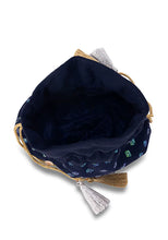 Indya Navy Sequin Embroidered Potli