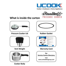 UCOOK Steeltuff Induction Base Stainless Steel Pressure Cooker 3 Litre