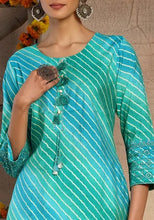 Indya Blue Leheriya Print Muslin Kurta (Only Kurta)