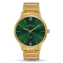 Maxima Attivo Gold Analog Green Dial Men's Watch with Stainless Steel Bracelet - 76581CMGH