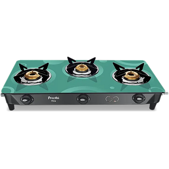 Preethi Mira 3B Designer gas stove with Bati