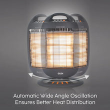 Glen Electric Halogen Room Heater with 3 Heat Settings Grey