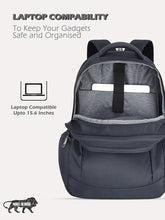 Lavie Sport 50cm Alliance Pro 37 Litres Casual Backpack with Padded Laptop Sleeve | Business Laptop Backpack with Raincover For Men & Women ( Navy Color )